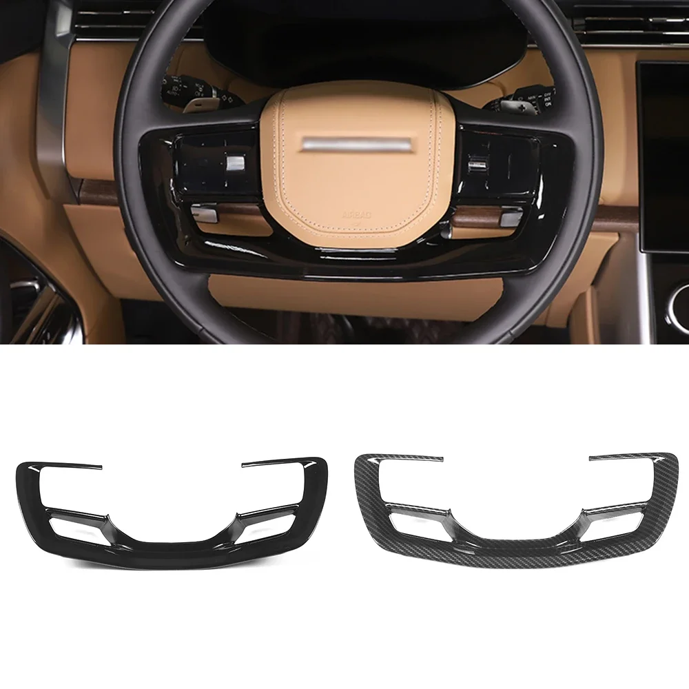 

Car Steering Wheel Decorative Frame Cover For Land Rover Range Rover Vogue L460 2023 Accessories ABS Carbon Fiber Style