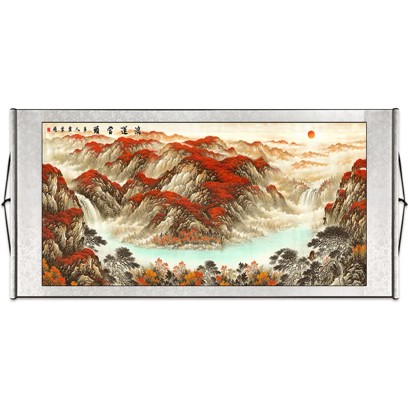 

Landscape Chinese painting scroll painting horizontal living room office modern decorative wall calligraphy and painting