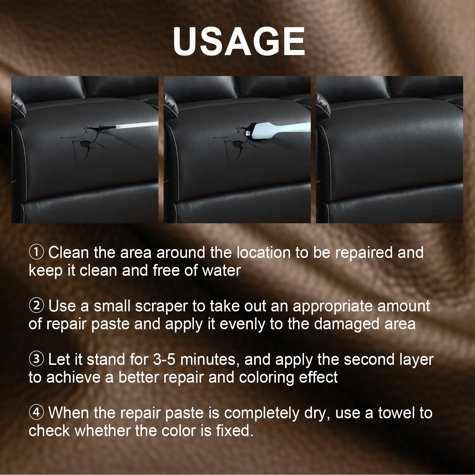 Leather Repair Gel 20ml Leather Repair Gel Color Car Repair Scratches Cracks Sofa Auto Seat Leather Complementary Refurbish Cream Paste