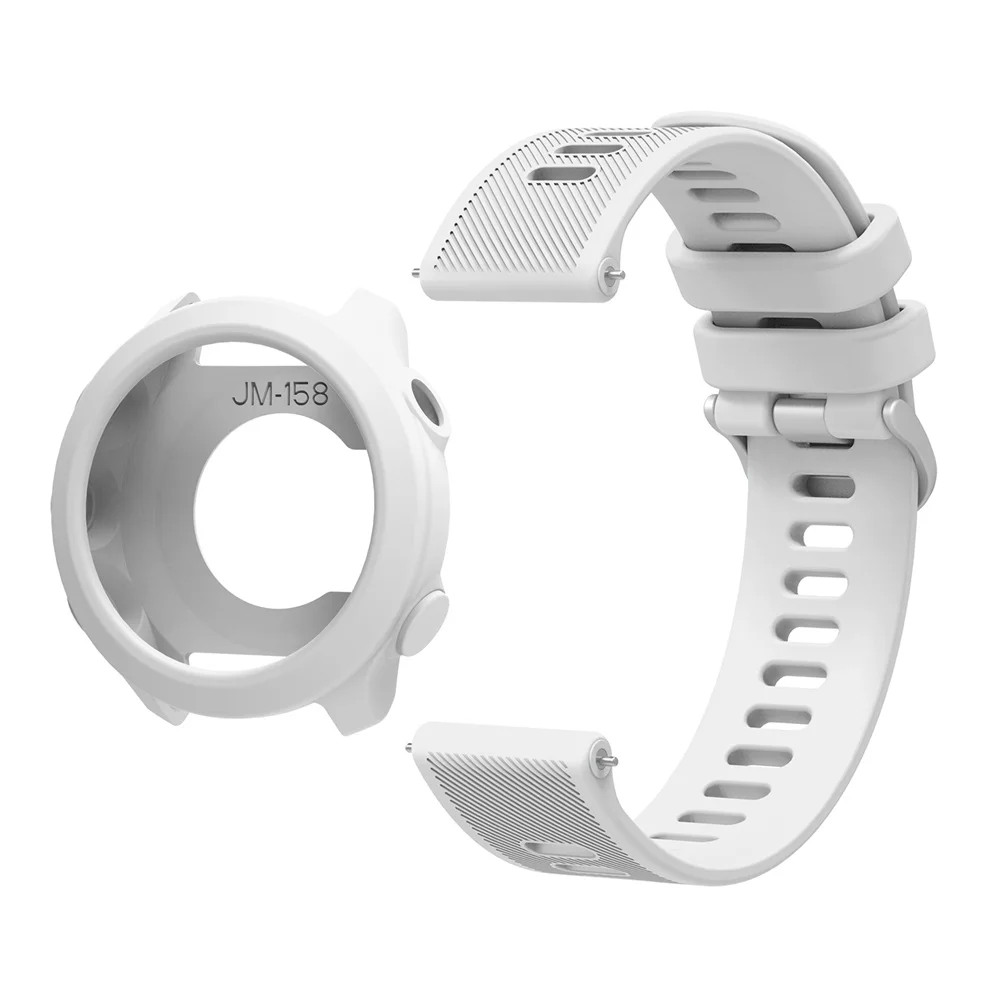 High-Quality Durable Silicone Watchband with Silvery Buckle and Protective Case