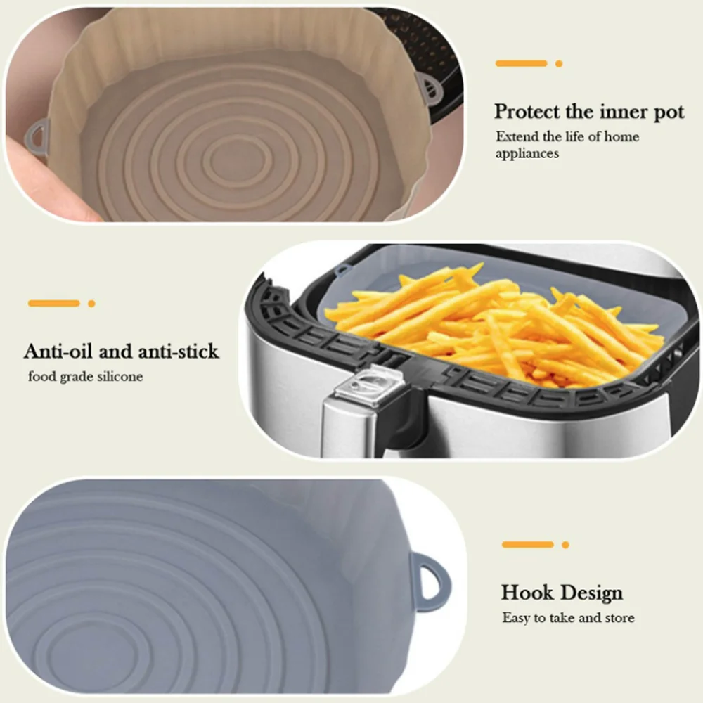 Air fryer liners Multipurpose Air Fryer Pad Silicone Air Fryer Liners Accessories Cake Baking Pan Round Insulation Pad Tray