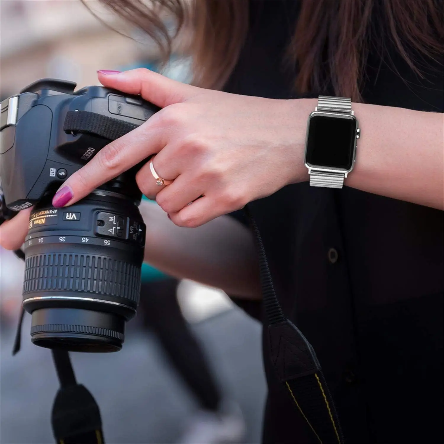Stainless Steel Stretch Bracelet for Apple Watch - Elastic Strap