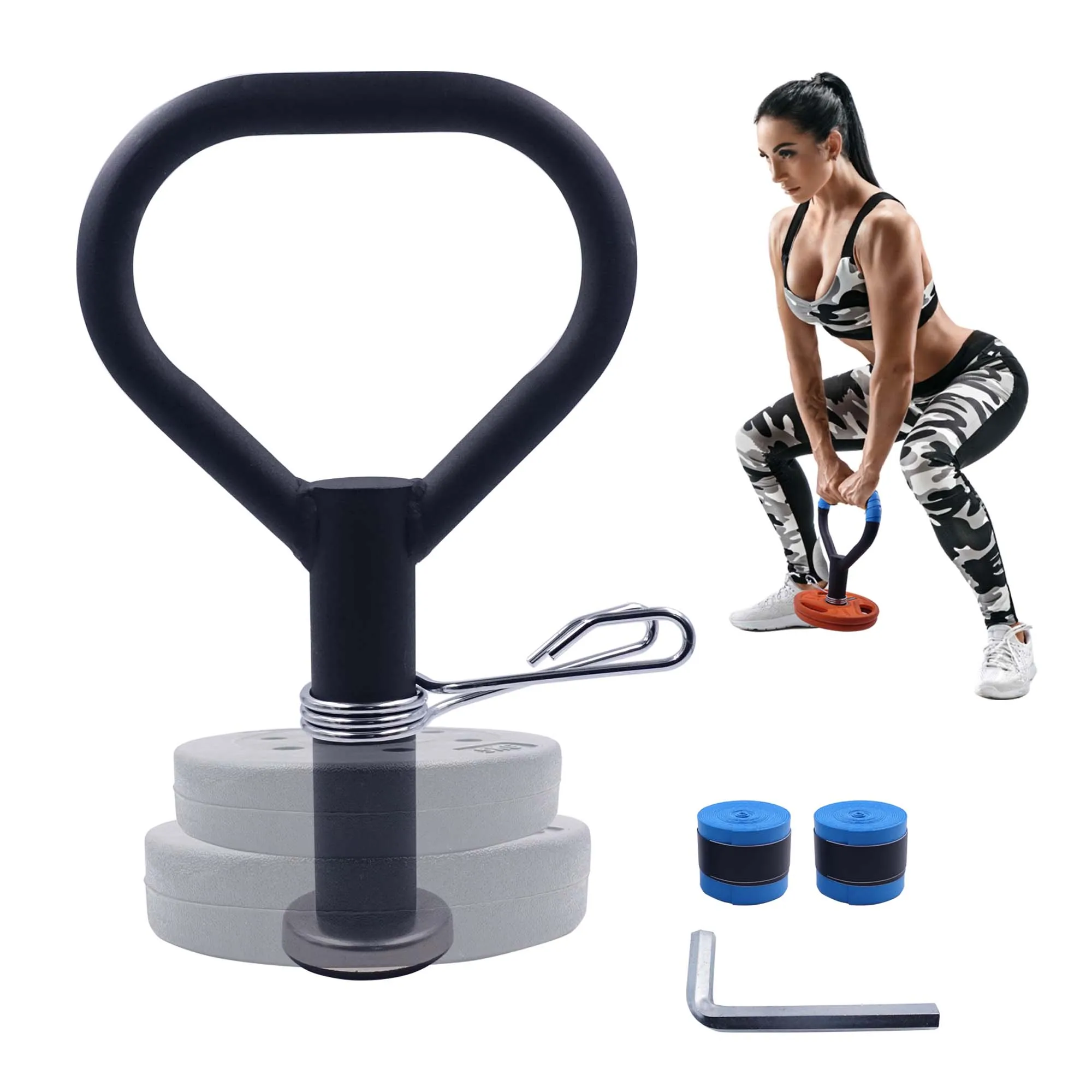 AdjustableKettlebellHandlefor2inWeightPlatesHeavyDuty