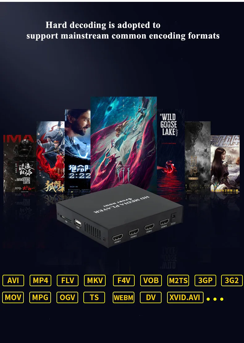 ÷ 4K ̵ ÷̾ 4 Ʈ HD й HDMI ȣȯ USB ũ HDD  Ƽ̵  ,  ÷̾ ڽ