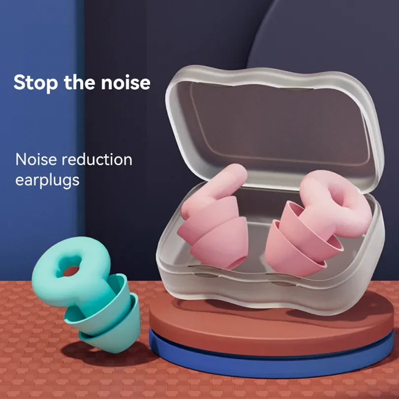 New Silicone Noise-cancelling Earplugs Riding Sports Waterproof Sleep Mute Students Comfortable Hearing Protection Earplugs 2pairs soft silicone earplugs reusable noise cancelling earplugs hearing protection ear plus concerts sleep swimming accessories