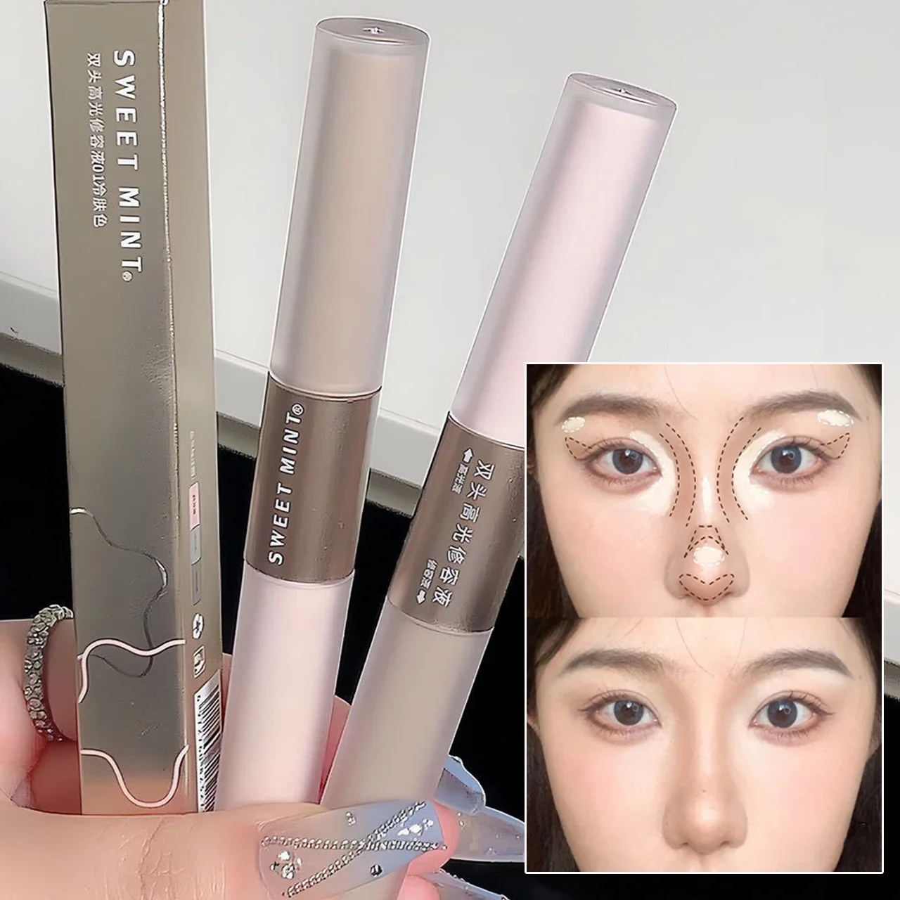 Brown Bronzer Contour Stick Waterproof Liquid Cream Texture Highlighters Shadow Contouring Pencil Cosmetics For Face Brightening