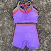 Yoga Shorts Set Gym Sports Set 2 Piece Women Workout Outfit Fitness Suit Cross Straps Bra High Waist Shorts Running Tracksuit 1