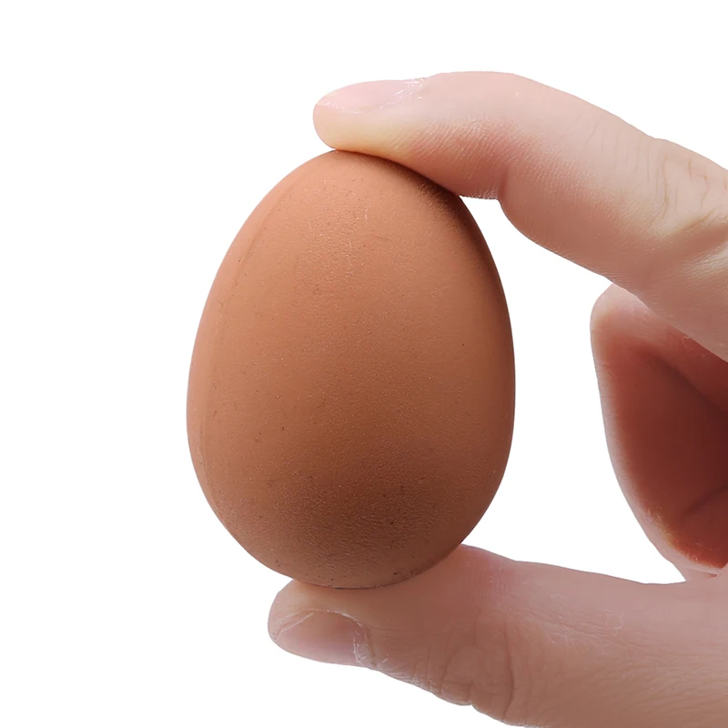 Bouncing Ball Toy 1 Pcs Novelty Bouncy Eggs Realistic Fake Rubber Bouncing Balls Model Farm Chicken Nesting Hen Hatching Egg Pet Toy Prank Joke