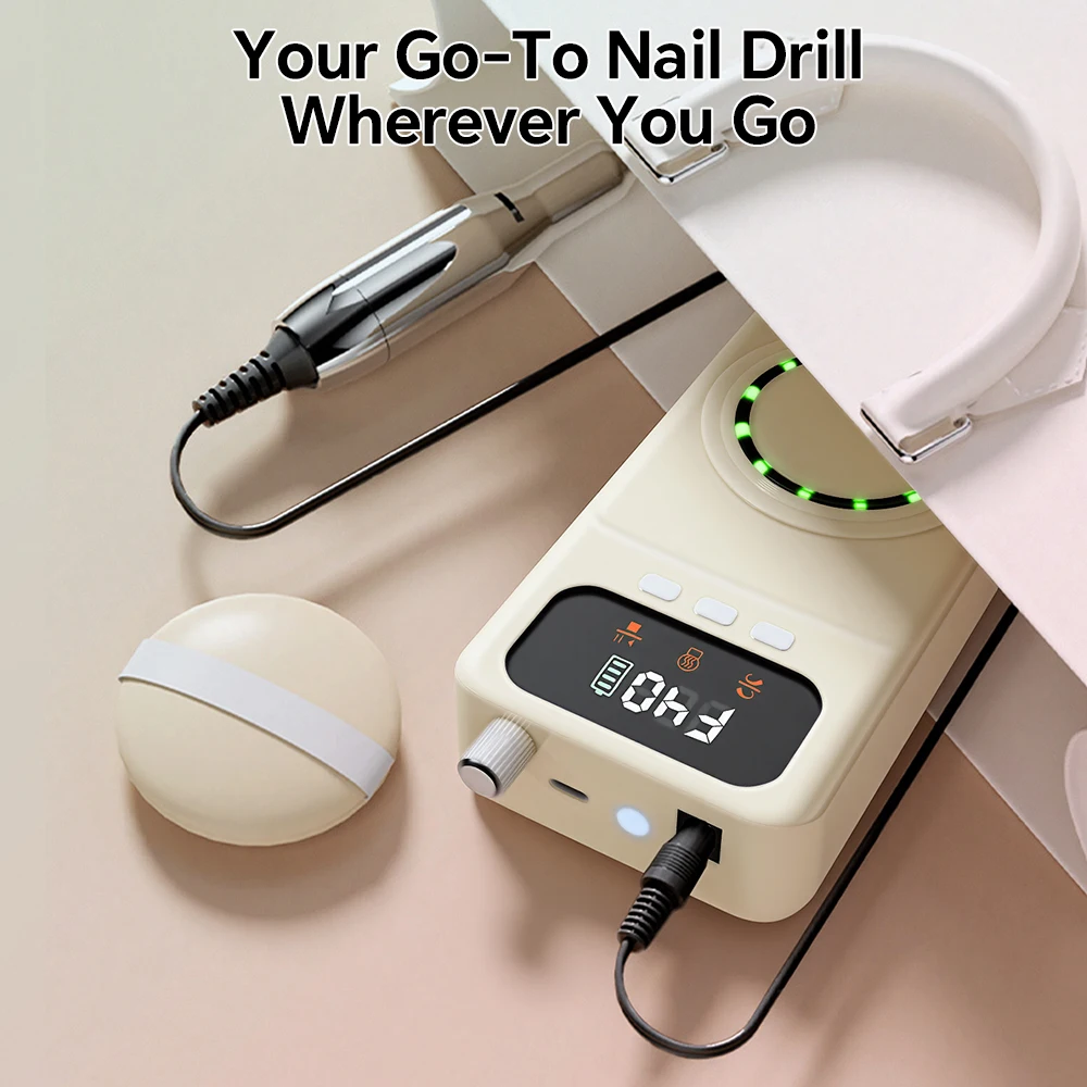 2 in 1 Electric Nail Drill Kit with UV Nail Light and LED Display, Professional Manicure Pedicure Polishing Tool for Home, Salon