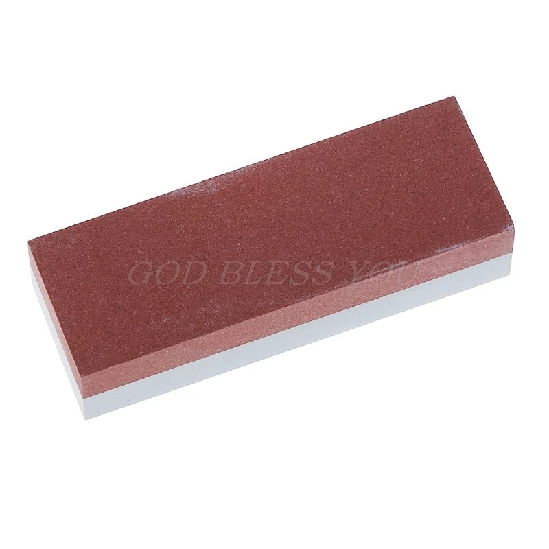 Pierre à Aiguiser Double Face 400/1500 – Corindon Rouge & Carbure De Silicium Vert, 100x35x22 Mm