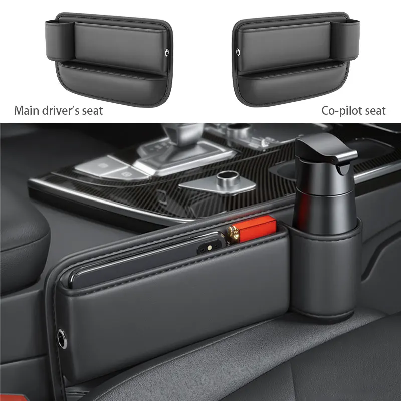 Premium Auto Sitz Lücke Organizer Strukturierte Pu Leder