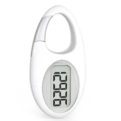 FITCENT 3D Pedometer with Large Digital Display (WHITE)