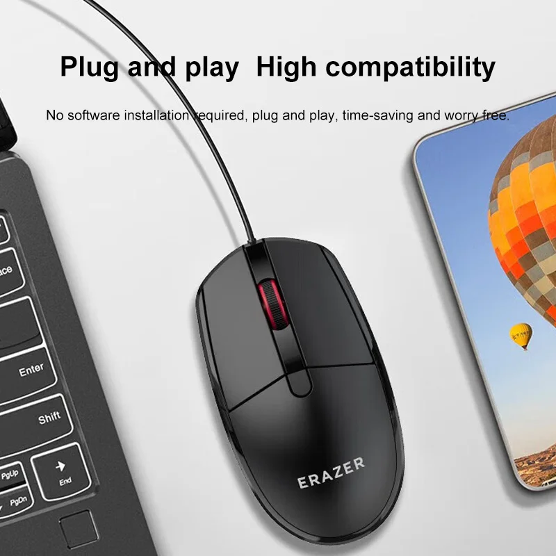 Erazer KM201 Wired And Mouse Set, Ergonomic Design, Full-size Keyboard_voghion.com