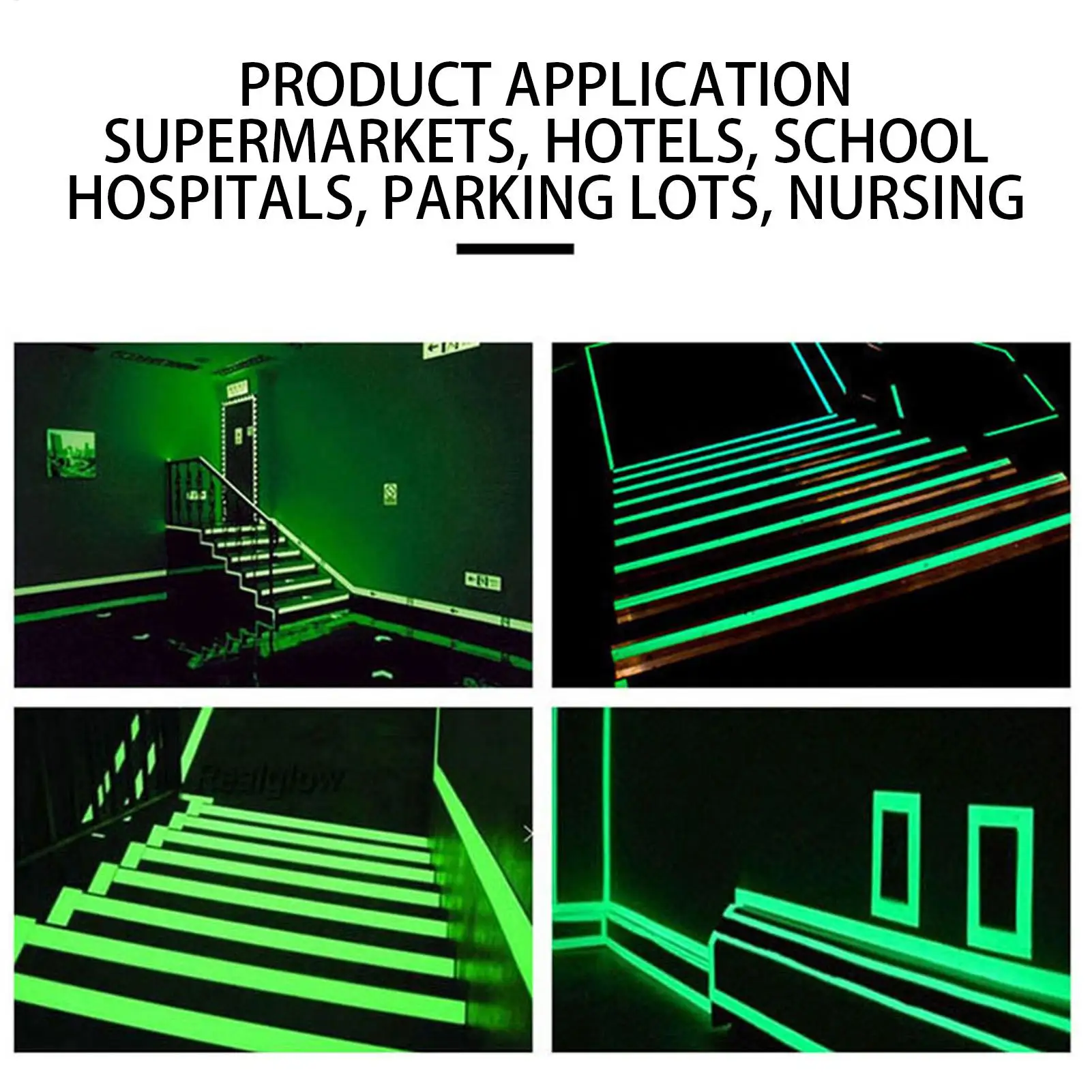9.84ft Luminous Tape Self-adhesive Glow In The Dark Safety Stage stairs Sticker Emergency Warning Fluorescent Sign Glow Tape