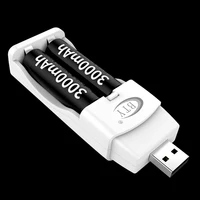 2 Slots USB Battery Charger For AA / AAA Batteries 1.2V Universal Rechargeable Ni-MH Ni-CD Battery Charge Adapter Charging Tools 6