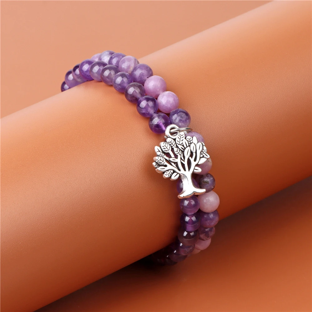 Buy Crystal Products Natural Amethyst Bracelet 6 mm Crystal Stone Bracelet  Round Shape (Color : Purple) at Amazon.in