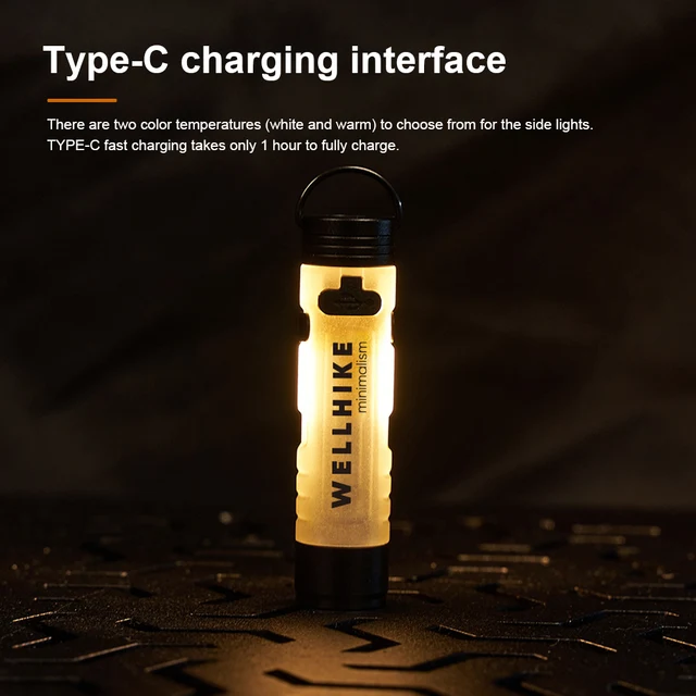 Mini LED Camping Flashlight – Magnetic Hook, USB 3