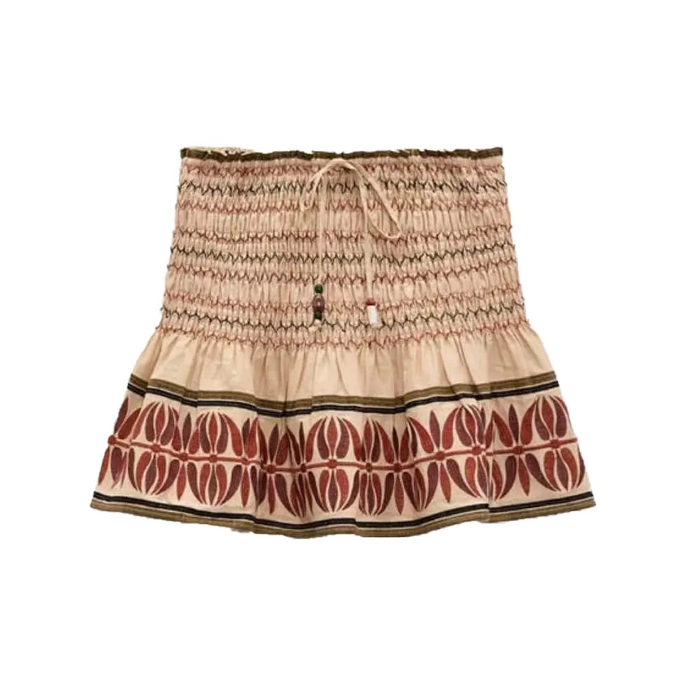 

Zach AiIsa counter quality summer new women's all-match embroidery decoration honeycomb elastic waist bow decoration mini skirt