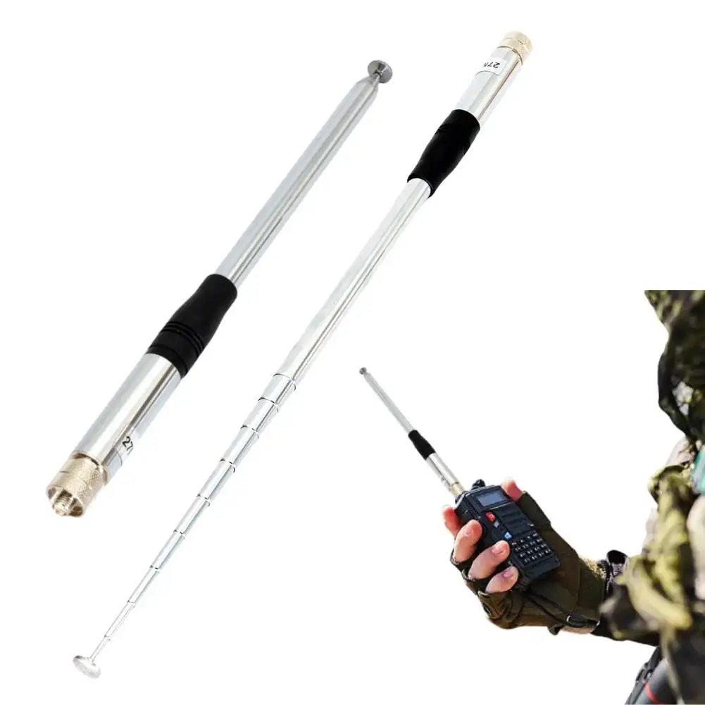 27MHz Telescopic/Rod HT Antennas SMA Female 23cm-130cm Telescopic CB Antenna 2.15dB High Gain for CB Handheld/Portable Radio