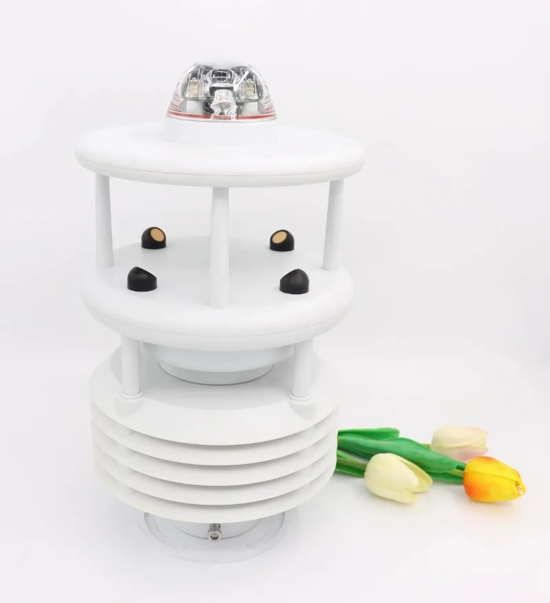 

6 в 1 Ультразвуковая ветровая скорость, направление ветра, температура, влажность, дождь, интегрированная метеостанция