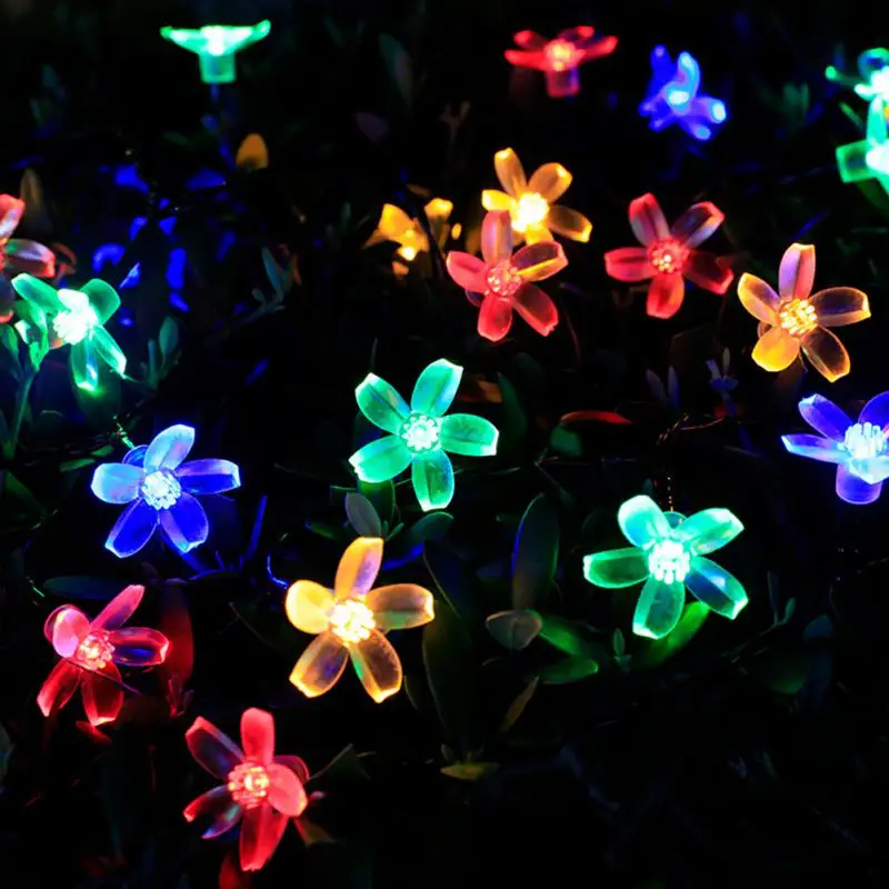 

Solar Garlands Light 5m 7m 12m 22m Peach Flower Solar Lamp Power LED String Fairy Lights 6V Garden Christmas Decor For Outdoor