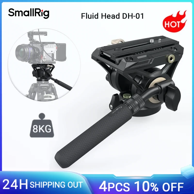 

SmallRig DSLR Cameras Fluid Head DH-01 with Plate & Flat Base for Mirrorless Video Camera w Gimbal Plate for DJI RS Series -3985