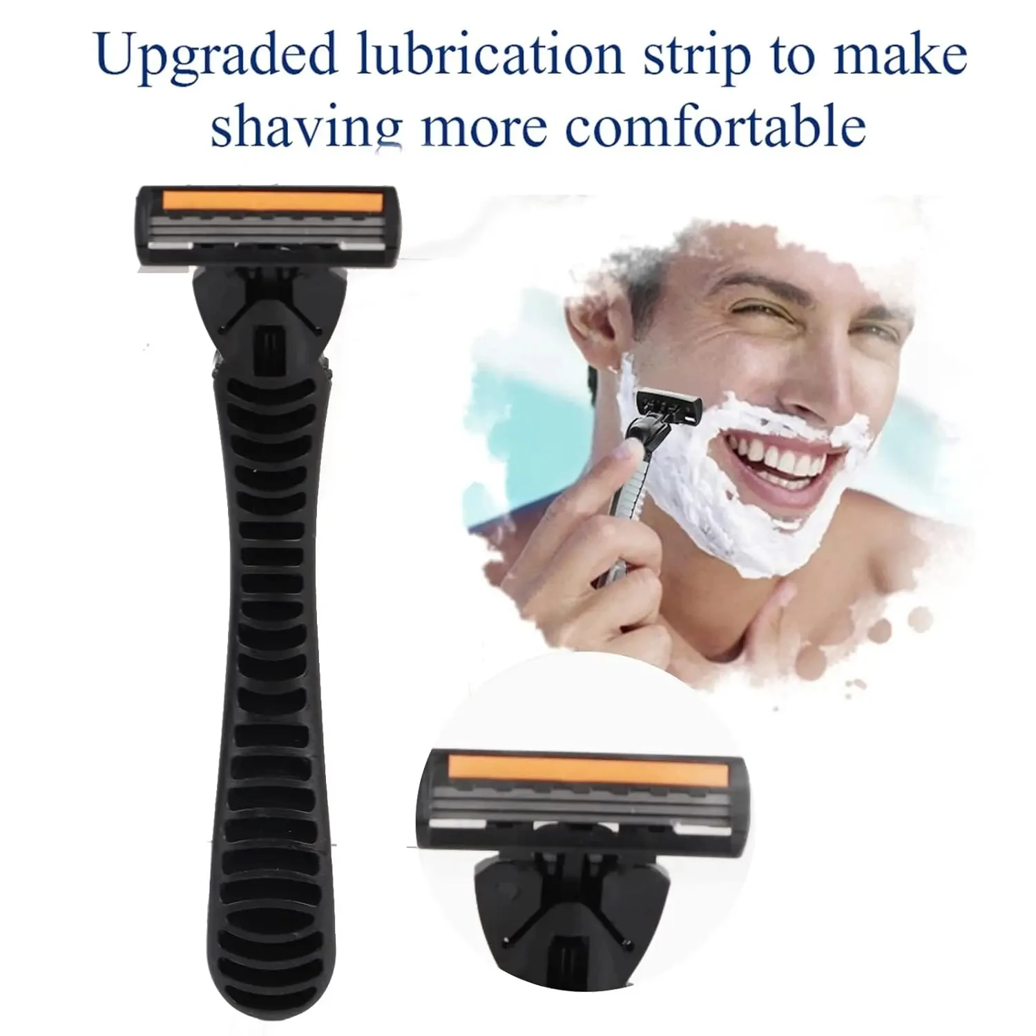 Razor 3-layer Stainless Steel Blade Men Washable For Travel For Home Shaver Manual Shave Daily Face Care