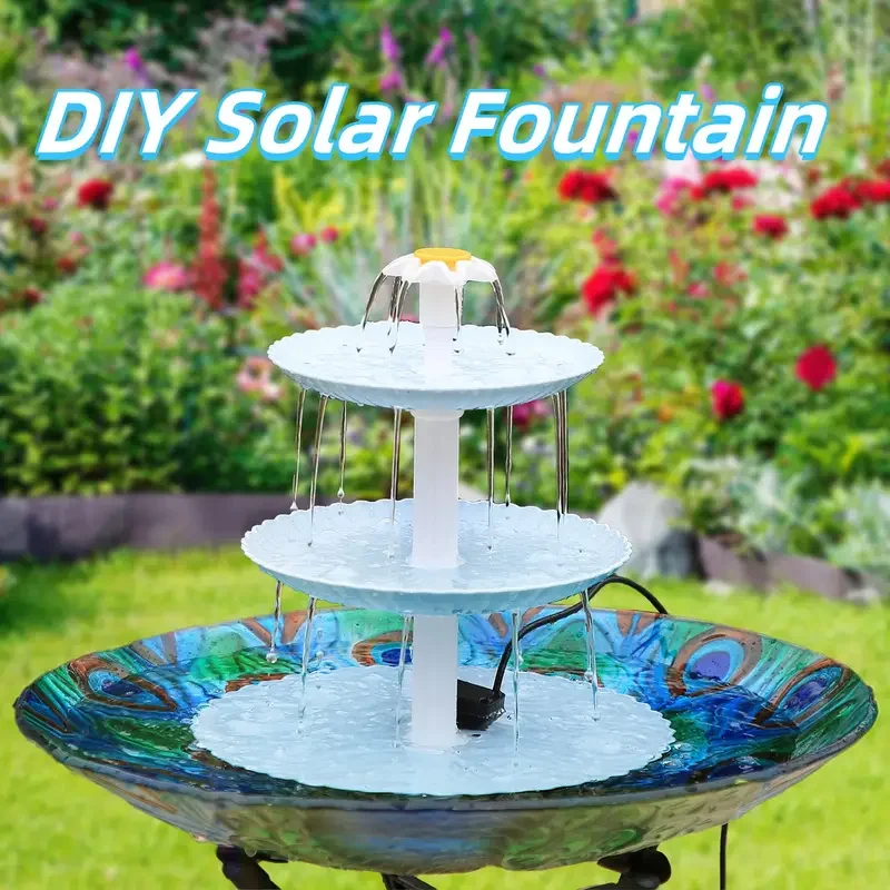 Solar-Powered Garden Fountain & Bird Bath 5