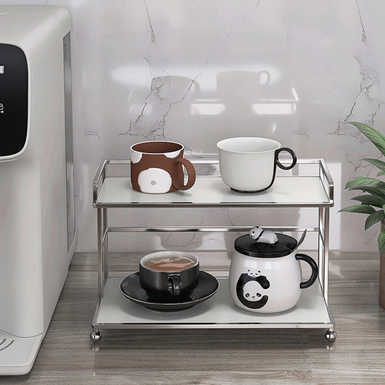 Metal 2 Tier Bathroom Makeup Storage Rack Organizer