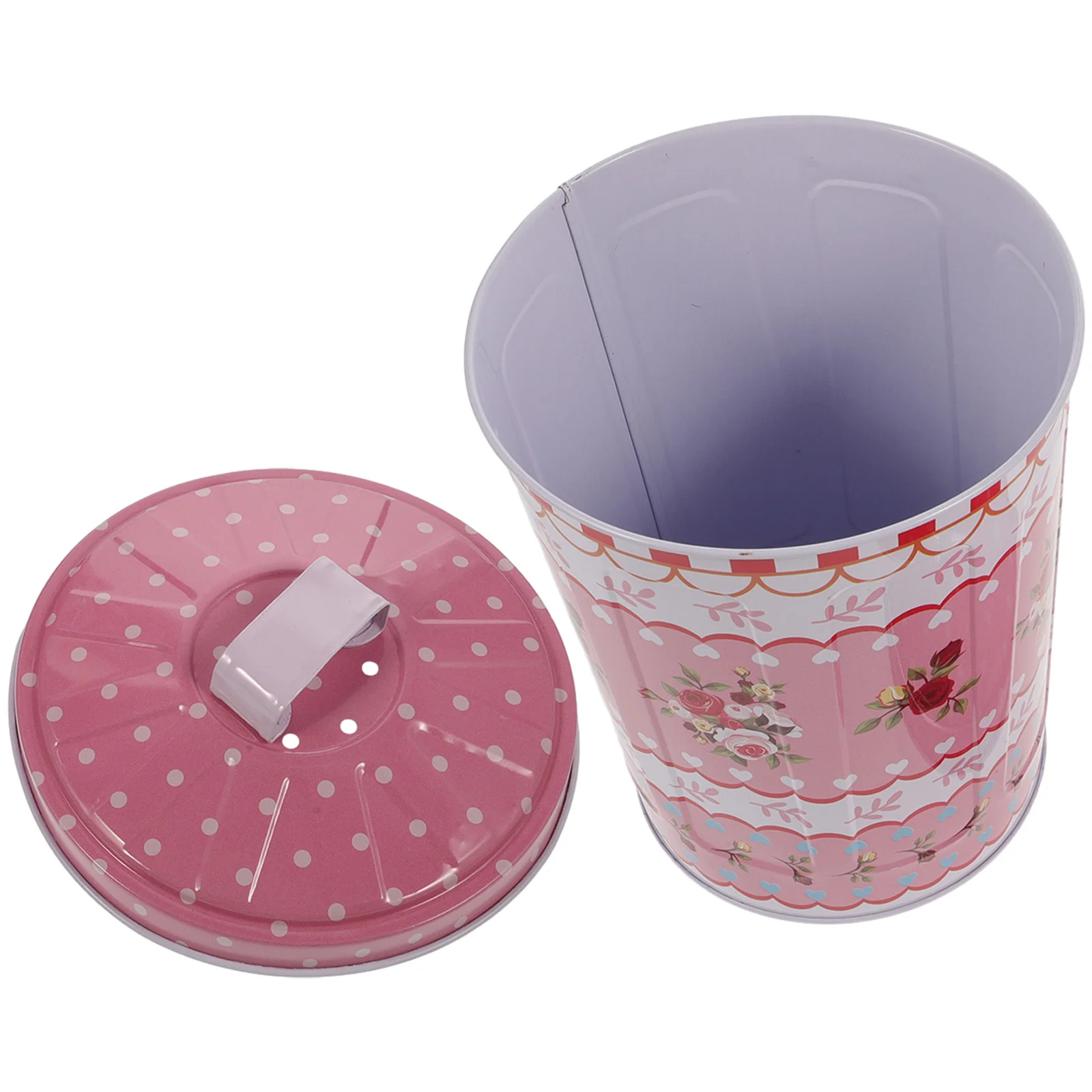 

Container Tinplate Storage Bucket Snack Containers Small Trash Can Lid Gift Case