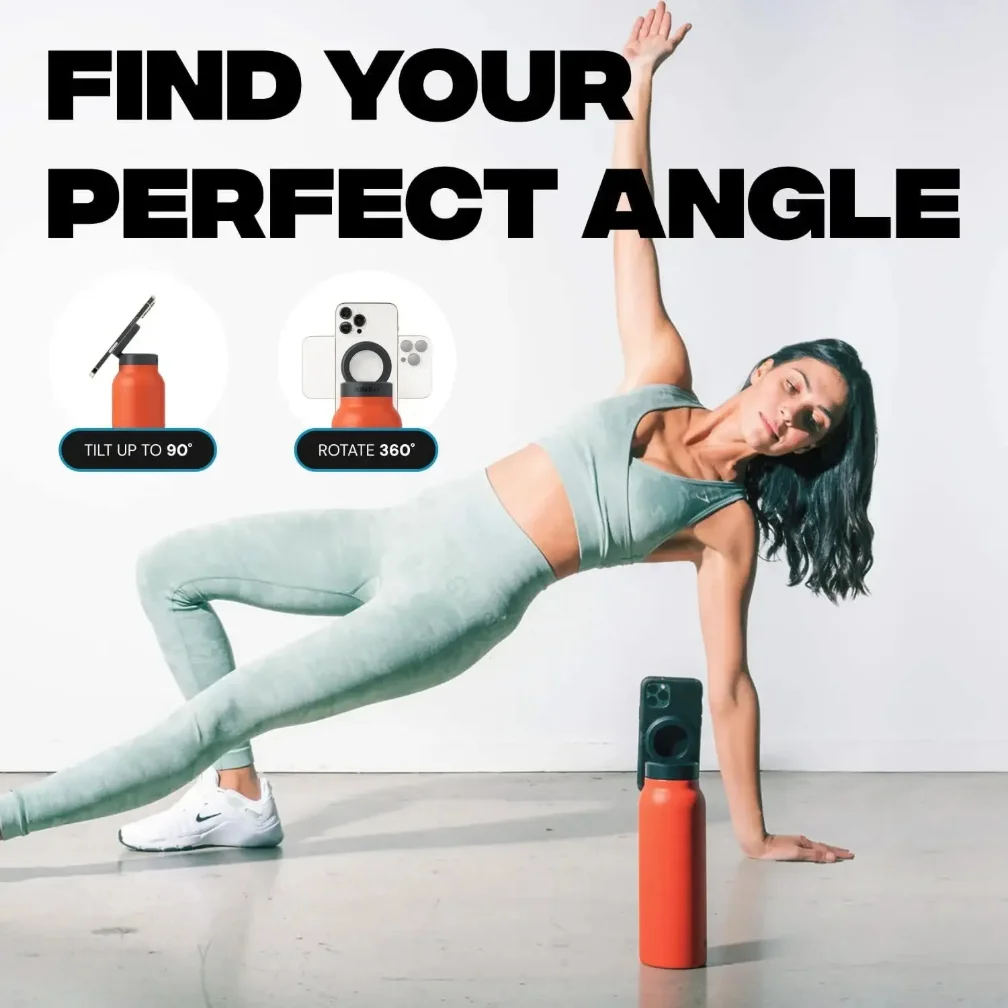 24 Oz Insulated Stainless Steel Sports Bottle Insulated Mug with Magnetic Phone Holder Outdoor Sports Water Bottle view 2