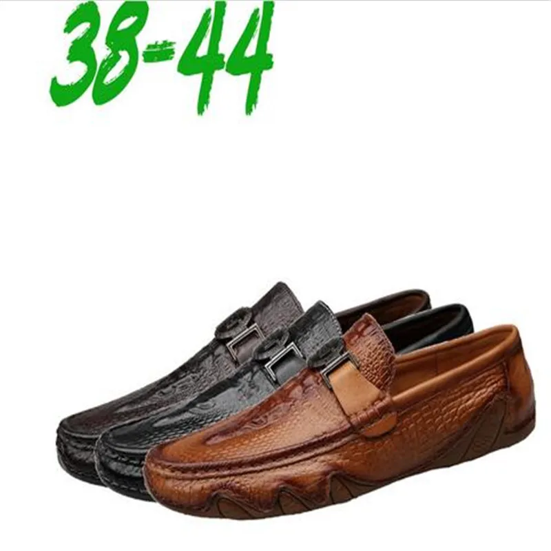

Luxury Genuine Leather men shoes Crocodile pattern Moccasin Leisure Drive shoes Fashion British Style man Loafers Zapatos Hombre