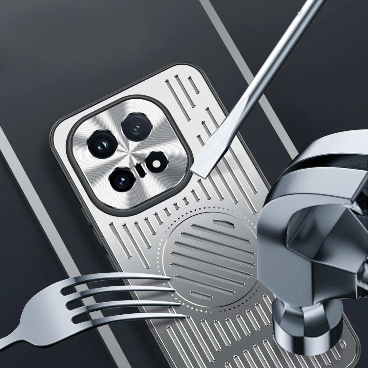 Aluminum Backplane Magnetic Cooling Case - Shockproof Metal Protection Cover