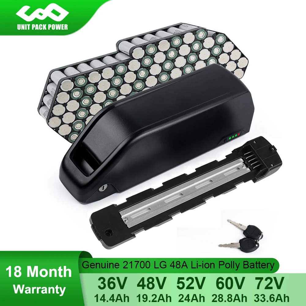 21700 LG eBike Battery 48V 52V 19.2Ah 24Ah 36V 60V 72V 14.4Ah 28.8Ah 33.6Ah Polly Bateria Pack for 250W-2200W Electric Biclye |