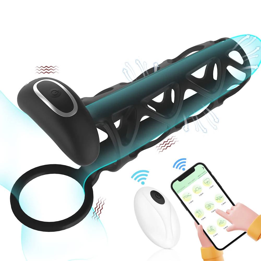 Silicone chickencage 9-speed penile ring vibrator testicular restraint delayed sexual intercourse APPremote control male sex toy