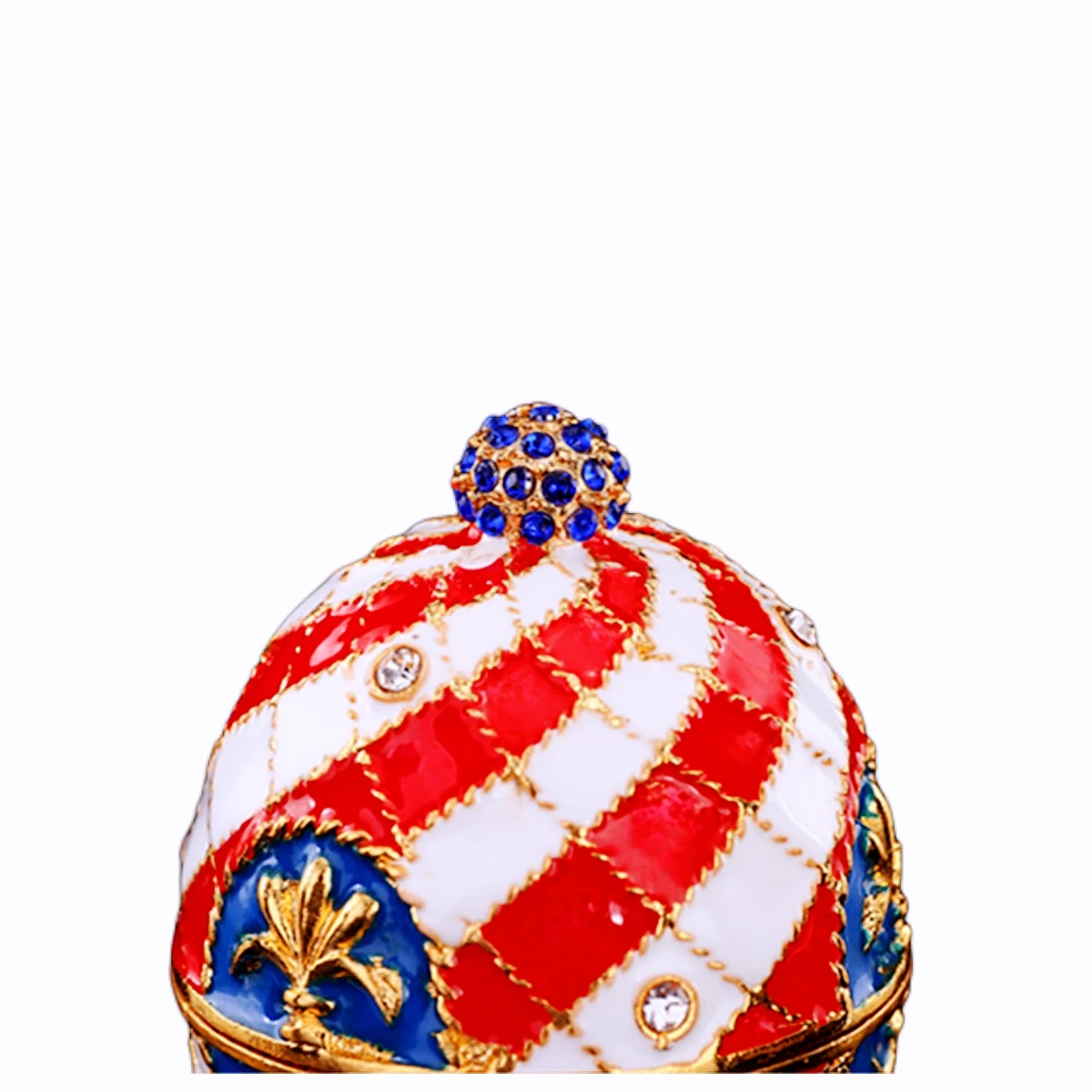 QIFU Beautiful Colorful Faberge Egg Metal Trinket Box Home Decoration