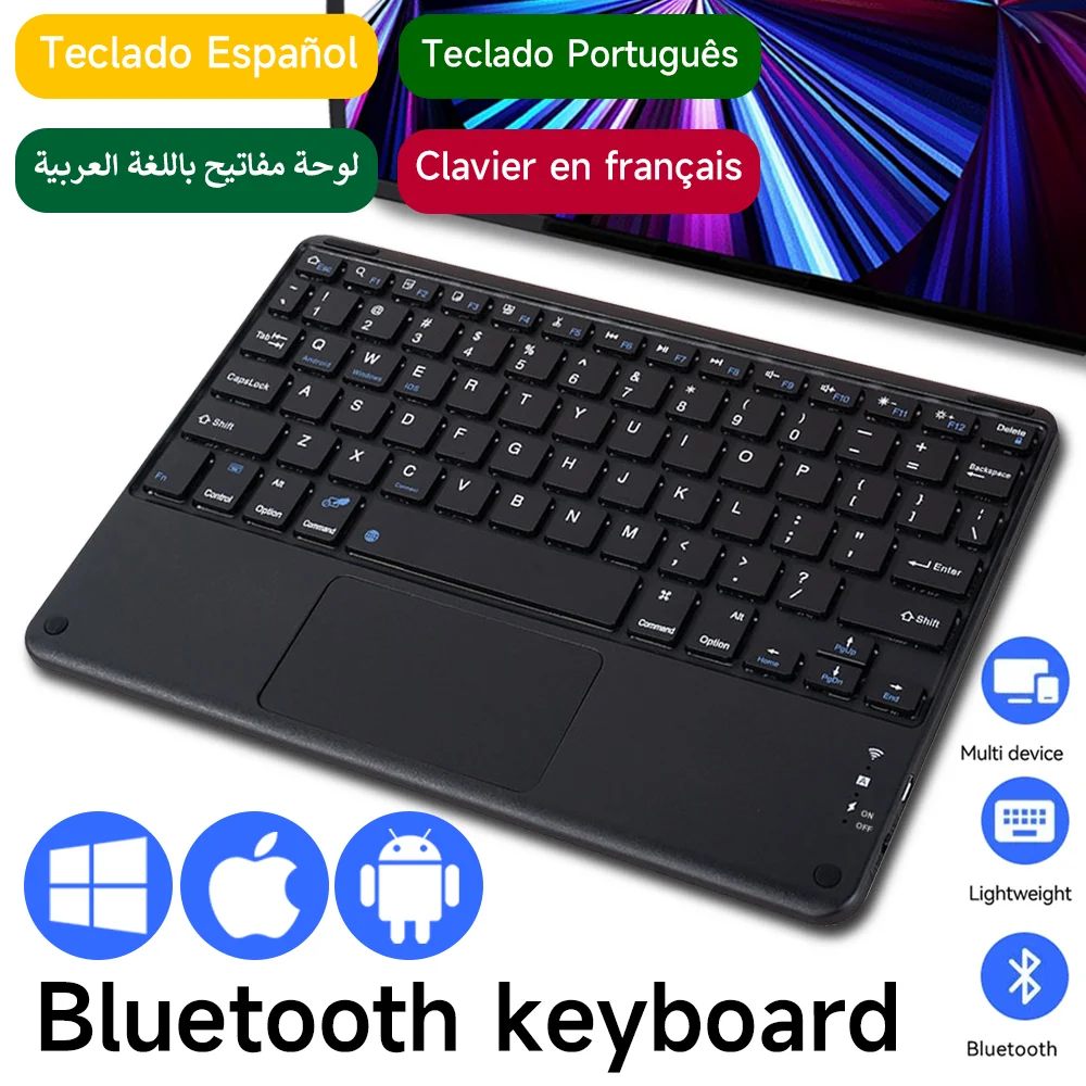 Tablet PC Wireless Keyboard Wireless Keyboard Mouse Tablet Keyboard iPad Keyboard Tablet Keyboard Case Bluetooth Keyboard Case Touchpad Bluetooth Wireless For IOS Android Windows iPad Samsung XIAOMI HUAWEI Tablet