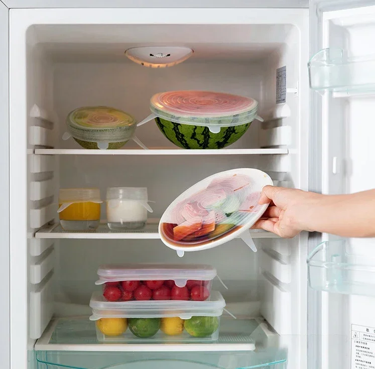 Description Picture 3 of itemFresh-keeping Kitchen Accessory Elastic Cover Organize Kitchen Storage Organization Lid Package Reused Silicone Covers Utensils