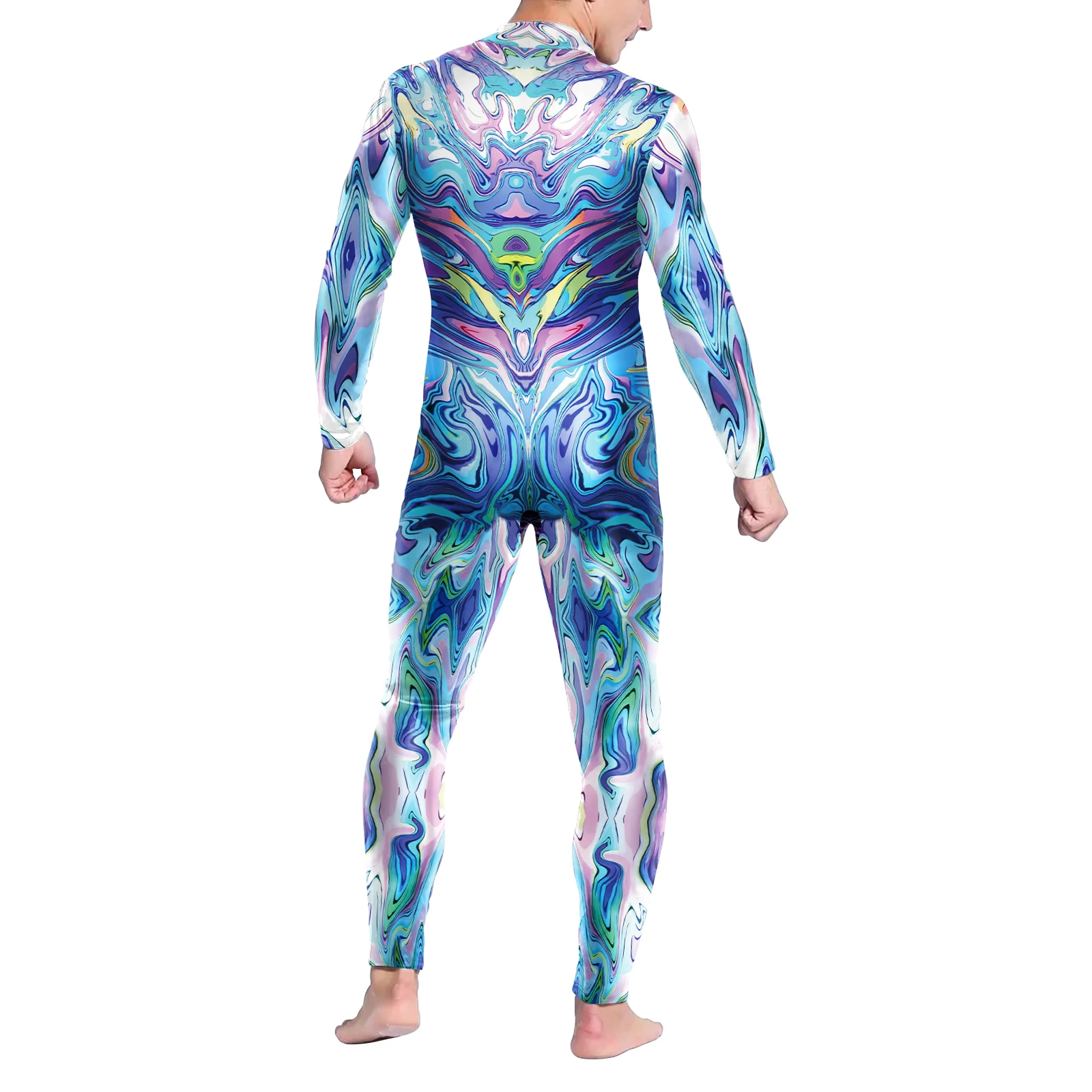 Futuristic Mechanical Armour Jumpsuit Cool Fighter Cosplay Bodysuit 3D Printed Steampunk Costume Party Shows Men Zentai Suit cosplay costume