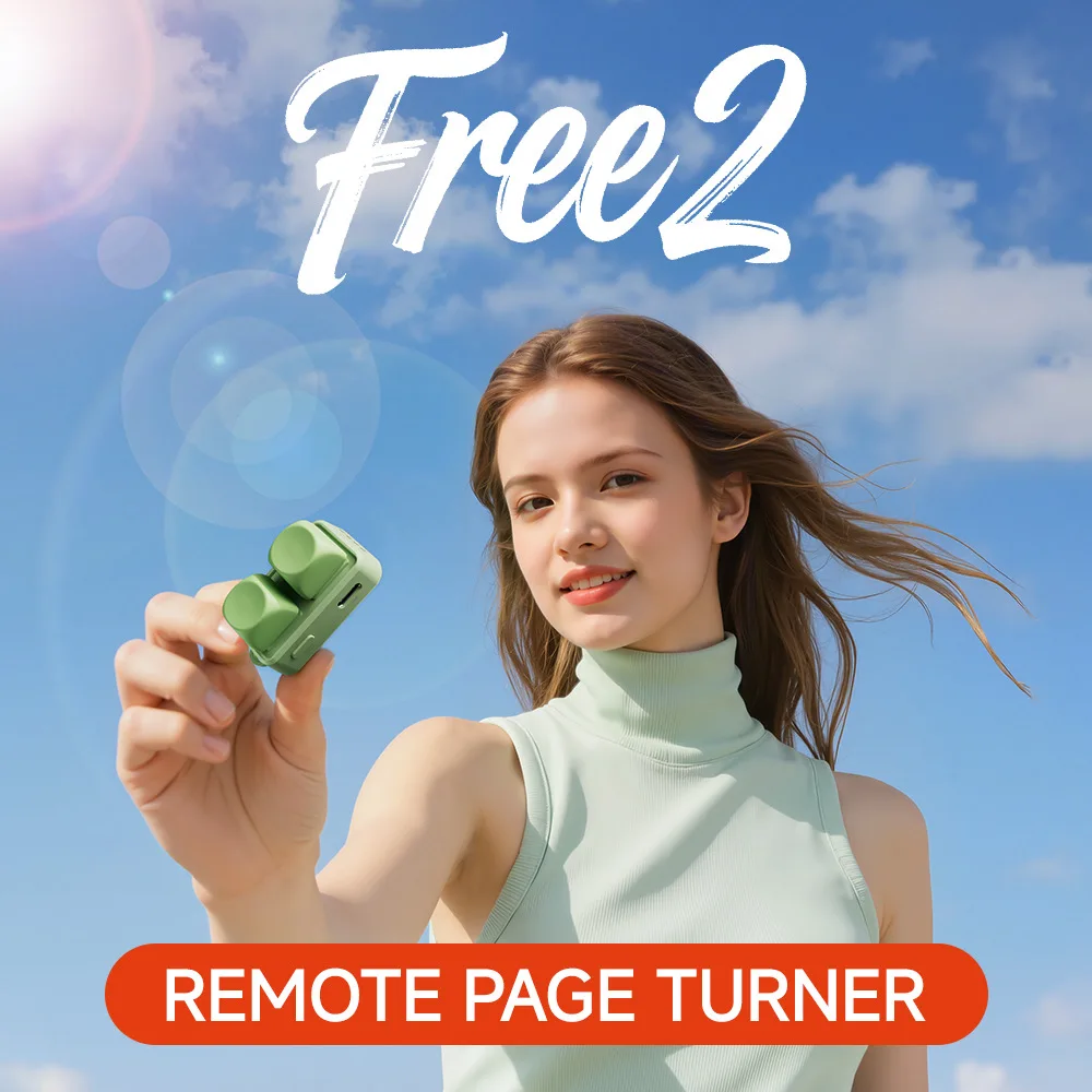 Bluetooth Dual Button Keypad Remote for E-book Page Turning and Video Swiping