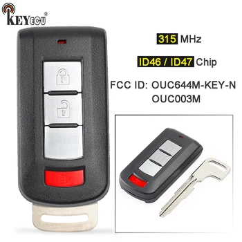 Keyforkess 315MHz ID46 / ID47 Chip FCC ID: OUC644M-KEY-N OUC003M Samrt portachiavi a distanza per Mitsubishi Lancer Outlander Mirage G4