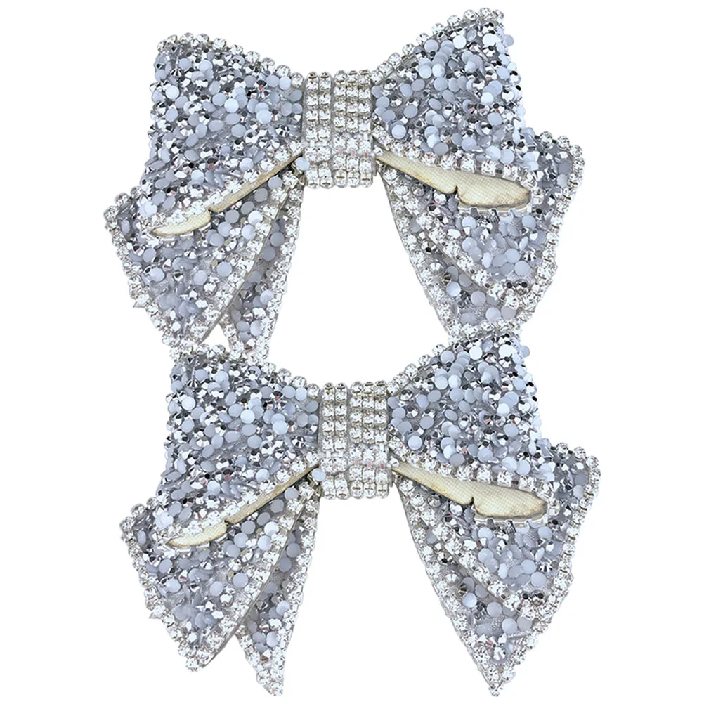 2 Pcs Handmade Resin Diamond Shoe Accessories Decors Wedding Charms for Pumps Rhinestones Jewelry Bowknot Crystals 3