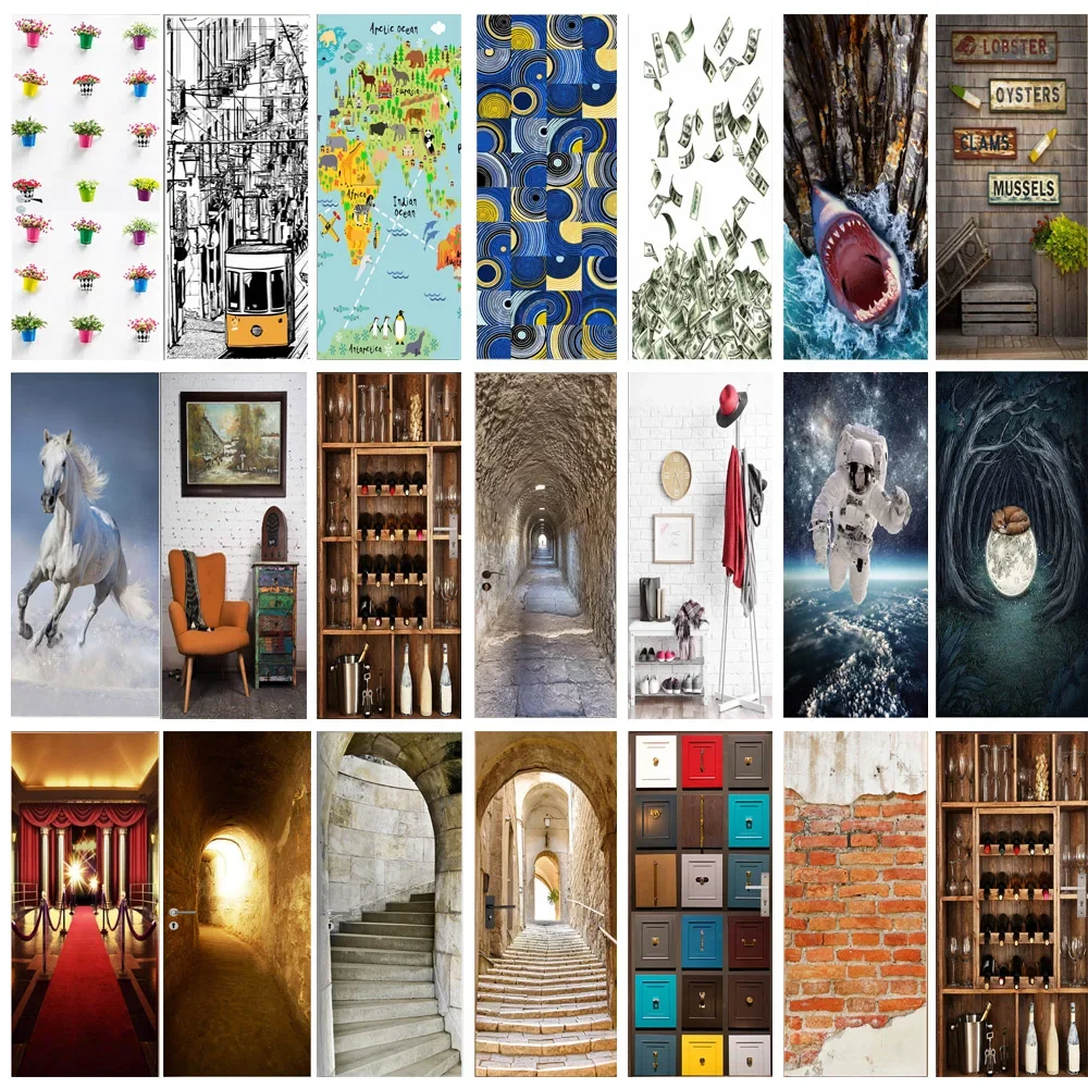 3D-Art-Life-Series-Simulation-Door-Stickers-Removable-Waterproof-Wall ...