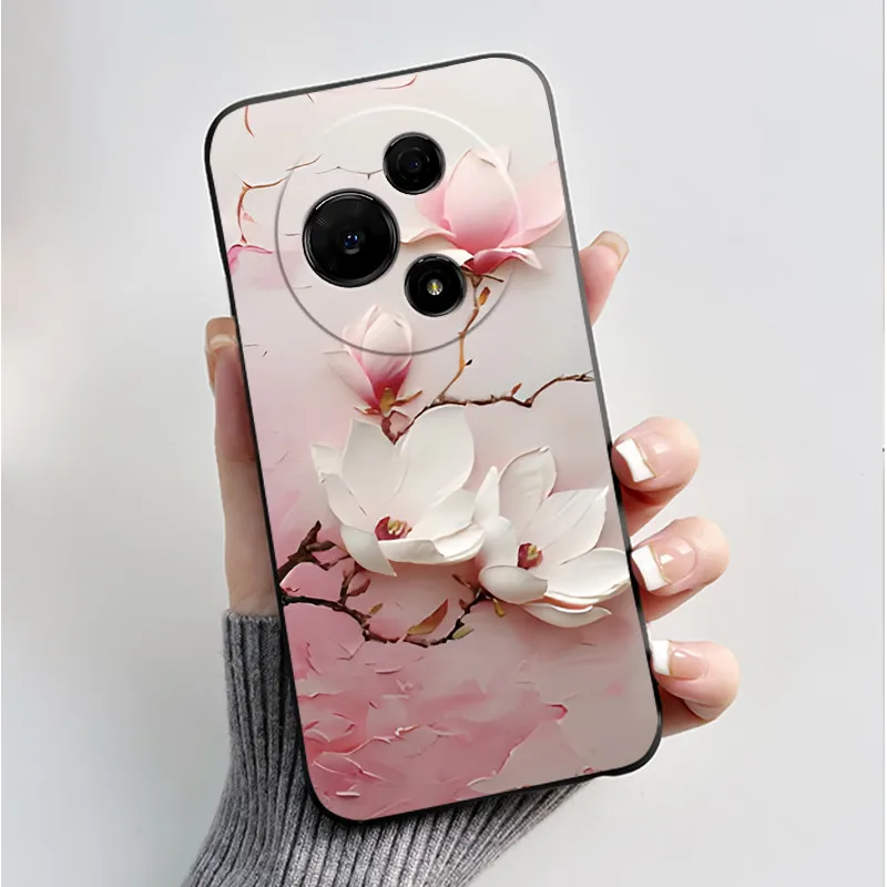 Luxury Fashion Butterfly Flowers Black Soft Silicone Shockproof Phone Case Cover