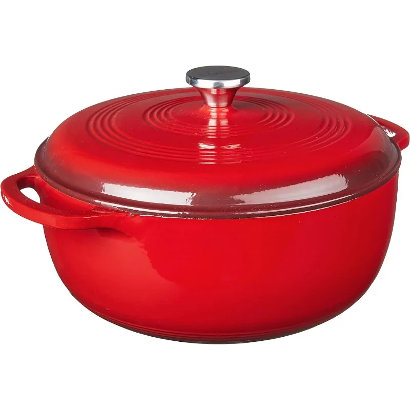 

Dutch Oven with Lid – Dual Handles – Oven Safe up to 500° F or on Stovetop - Use to Marinate, Cook, Bake, Refrigerate