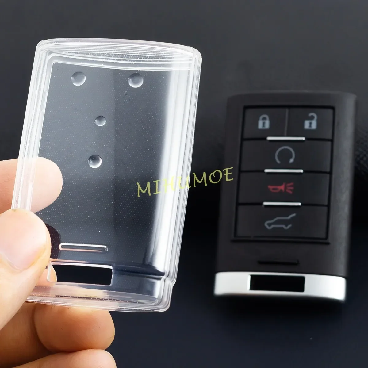 Black Transparent Car Remote Key Case Cover Keychain Protector