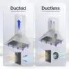 Wall Mount Hood 900 CFM Kitchen Hood Vent 4 Speeds Touch Control LCD Display With Remote /3 Pcs Baffle Filters / 2 Pcs 3W L 4
