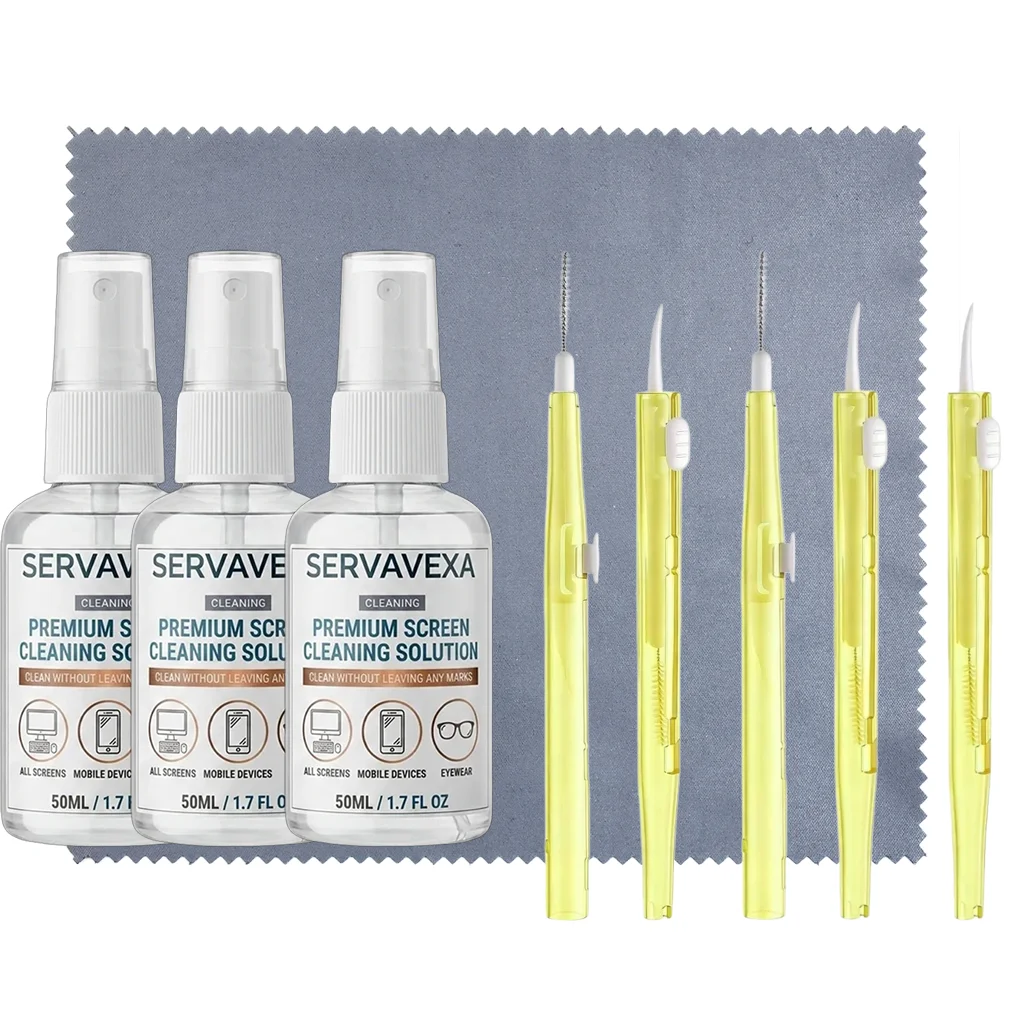 Ultimate 7-in-1 Screen Cleaning Kit with Brushes & Microfiber Cloth
