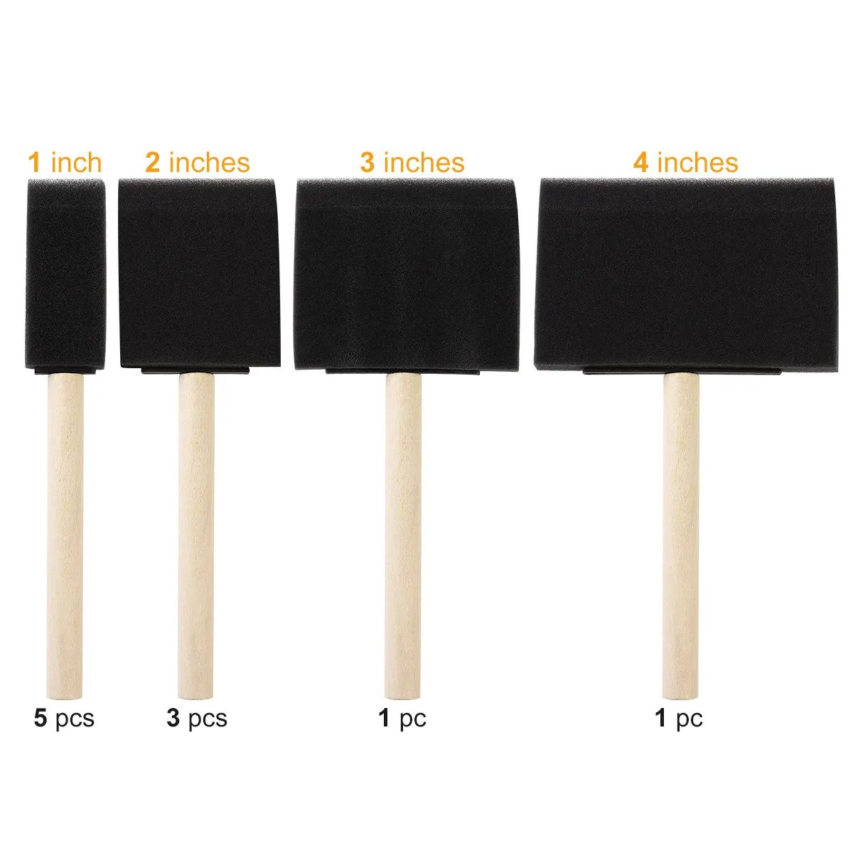 10Pcs 페인팅 스폰지 브러쉬 세트 예술 공예용 하드우드 핸들이 있는 프리미엄 흡수성 스폰지 낙서 그림 그리기 염색용