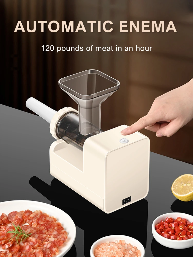 New Electric Sausage Machine for Household and Commercial Use, Fully Automatic Tool Sausage Machine 220V